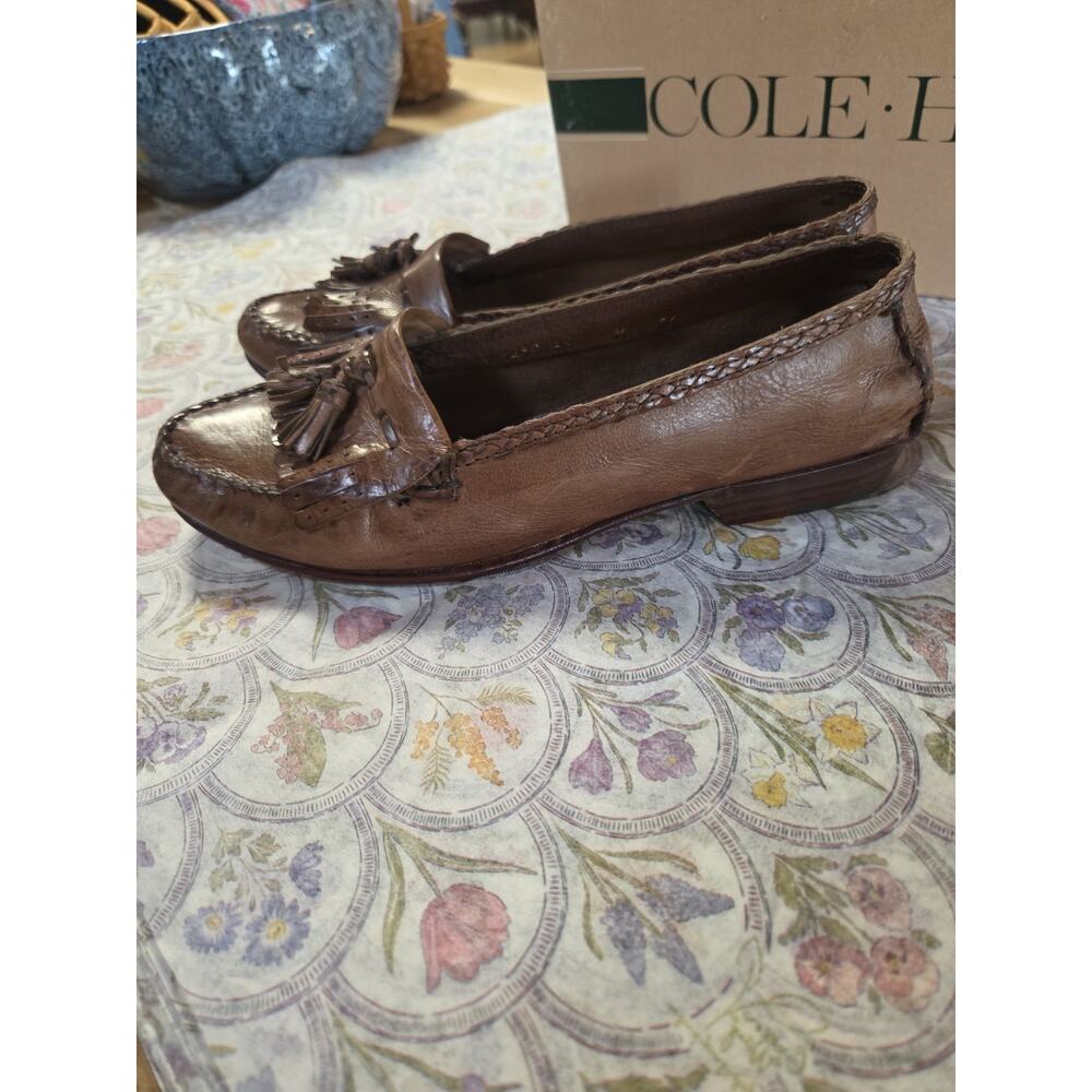 1980s Cole Haan Brown Tassel Loafers Womens In Box Size 6.5 Has Orig Receipt - Picture 10 of 15